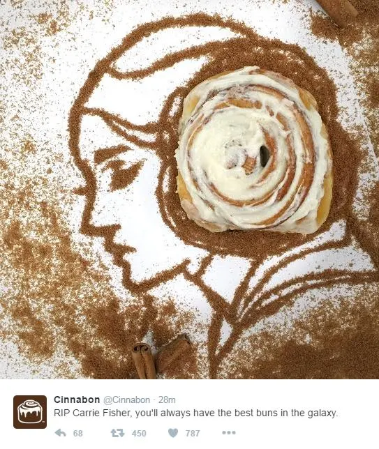 Carrie Fisher Cinnabon