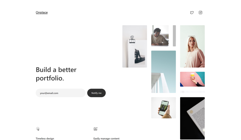 Onplace Minimalist Web Design Ideas