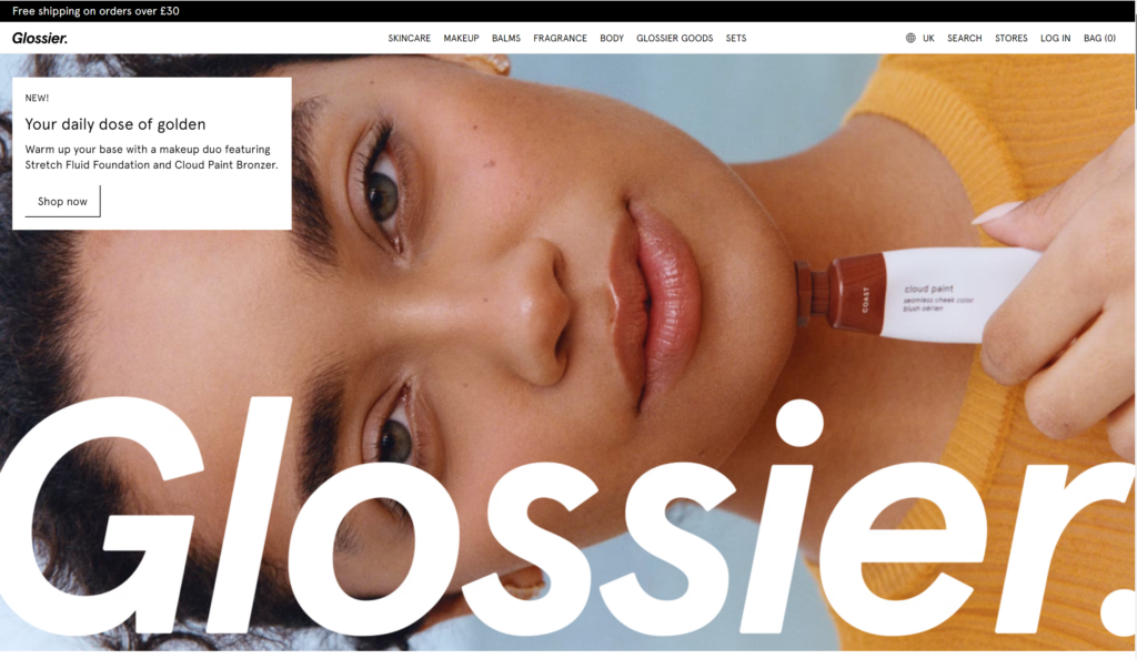 Glossier Minimalist Web Design Ideas