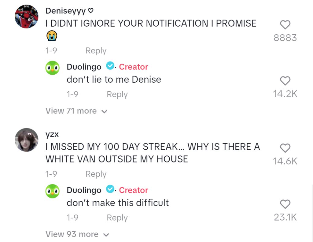 Duolingo Tiktok Comments - How social media has transformed marketing