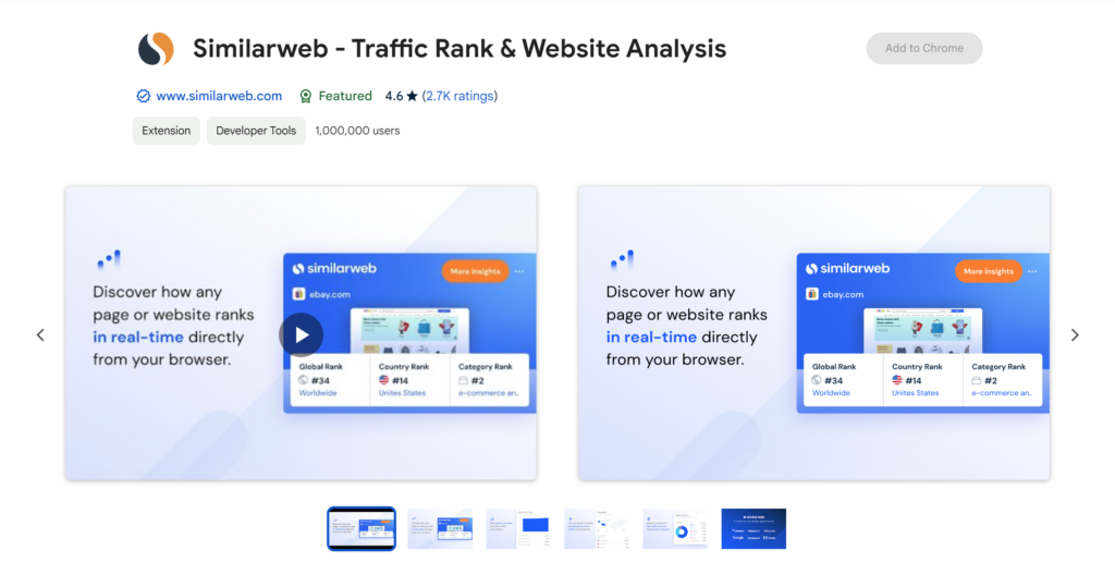 SimilarWeb Marketing Chrome Extension